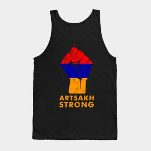 Vintage Artsakh Strong Defend Protect Republic Armenia Flag Tank Top